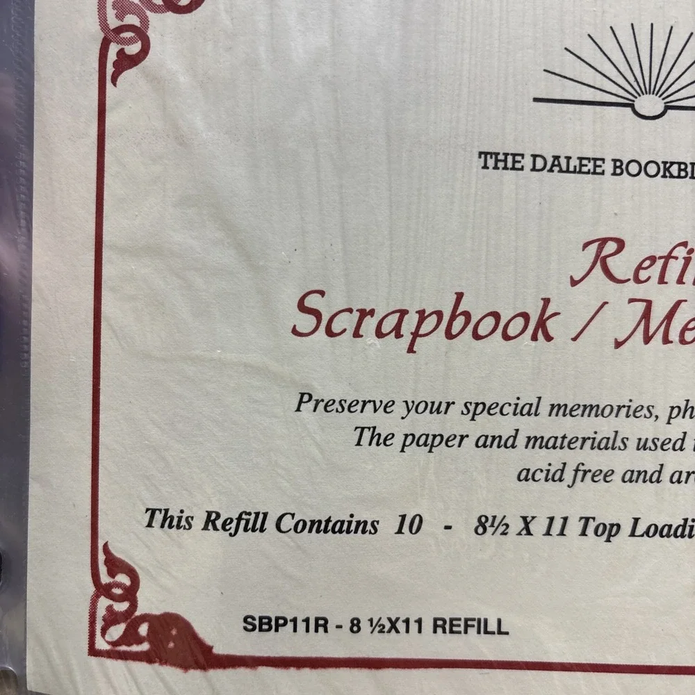 New Dalee‎ Bookbinding Scrapbook Album Refill 8.5x11 Top Loading 10 Pocket Pages